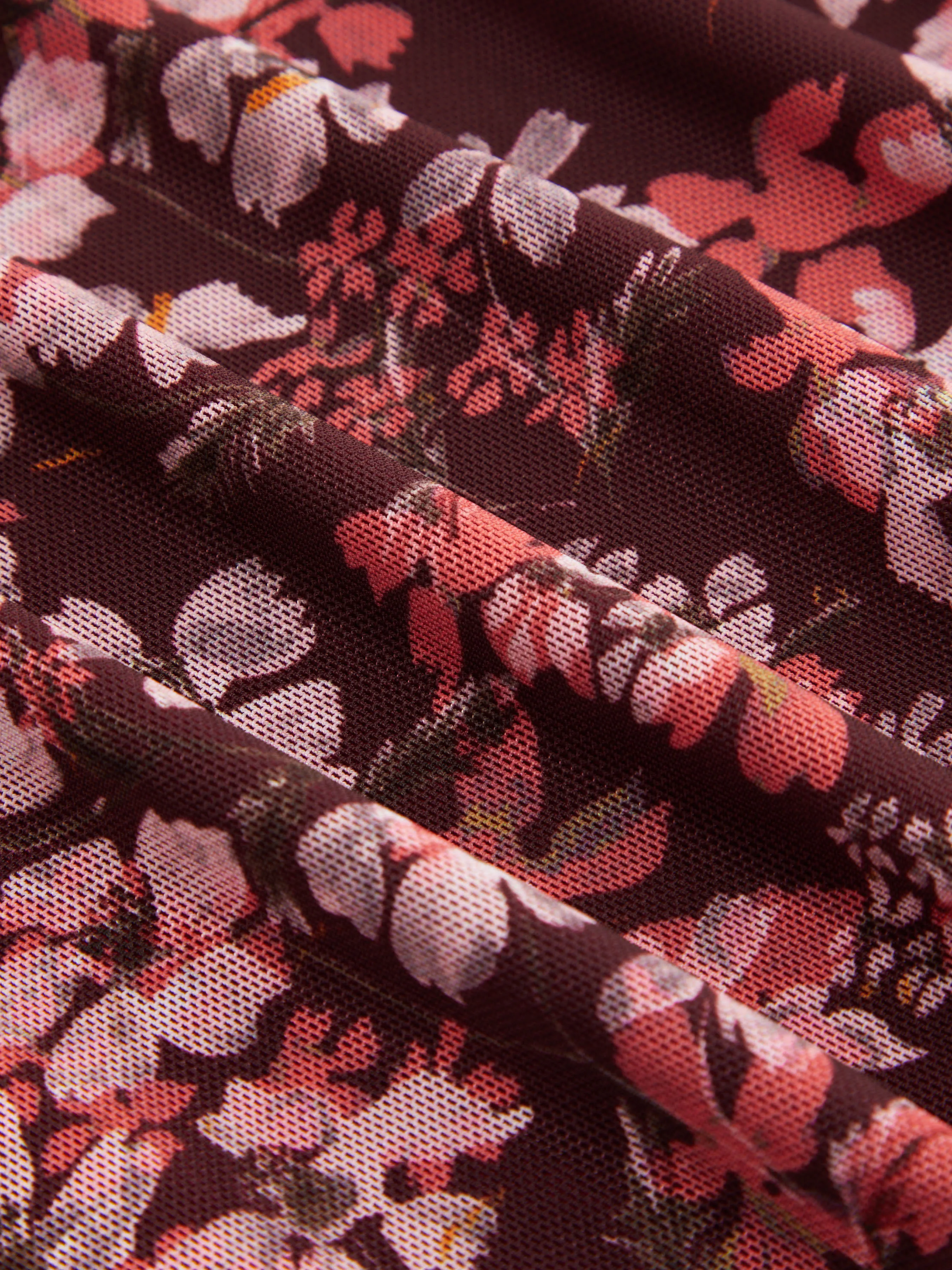 Vestido Mini Tubo con Cordón y Malla Floral