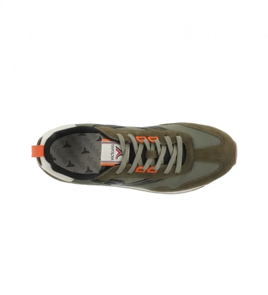 Zapatillas de piel Retro Jogger verde